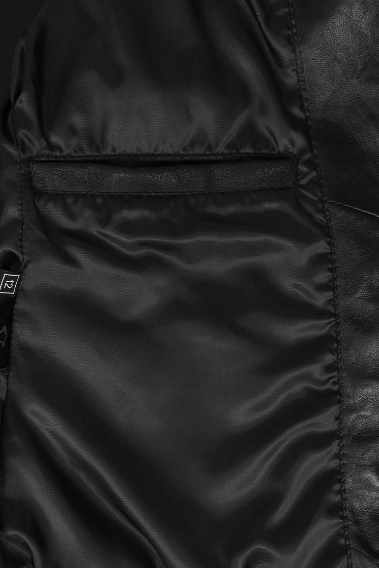 Women's Black Leather Biker Jacket