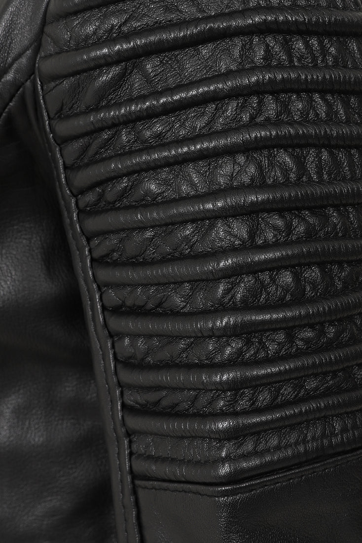 Women's Finest Leather Black Motorcycle Jacket
