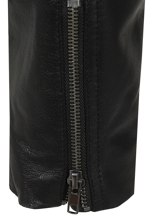 Women’s Petite Black Leather Motorcycle Jacket