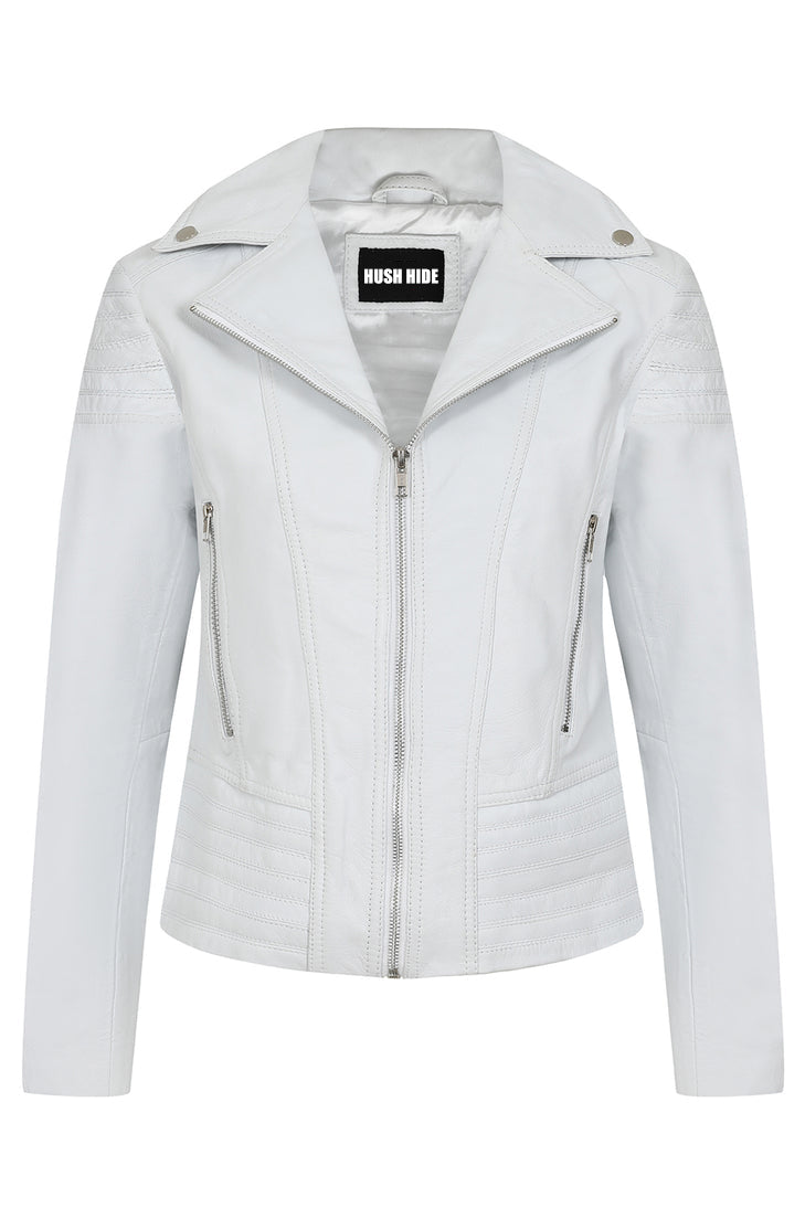 Women's White Biker jacket 
