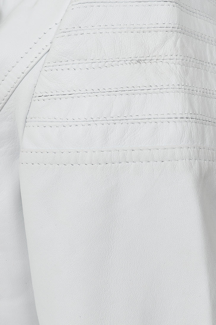 Women's White Biker jacket 