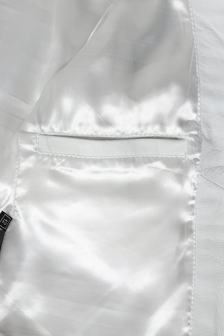 Women's White Biker jacket 